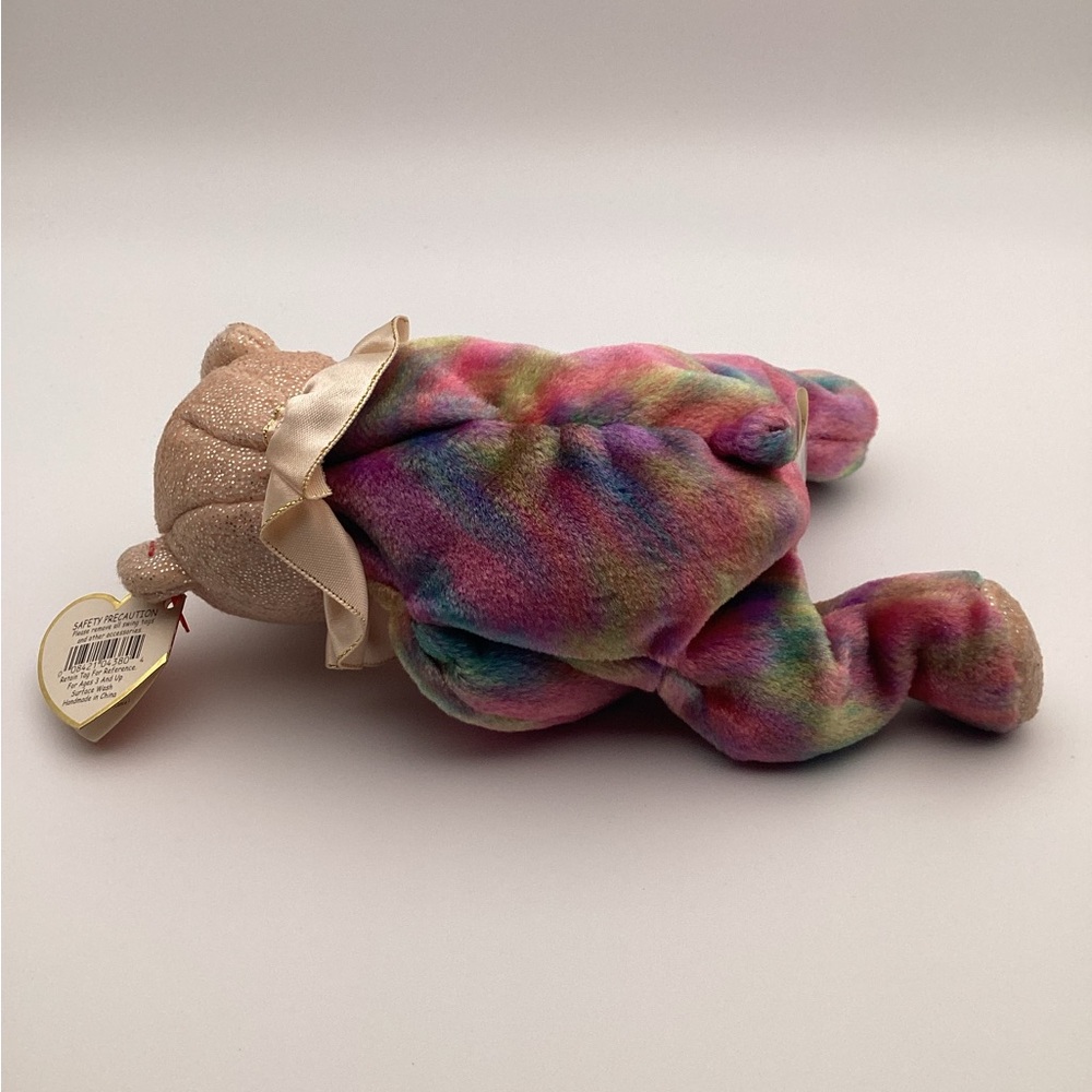 TY Beanie Baby October The Birthday Bear with Opal Birthstone Nose 2001 - Picture 10 of 10